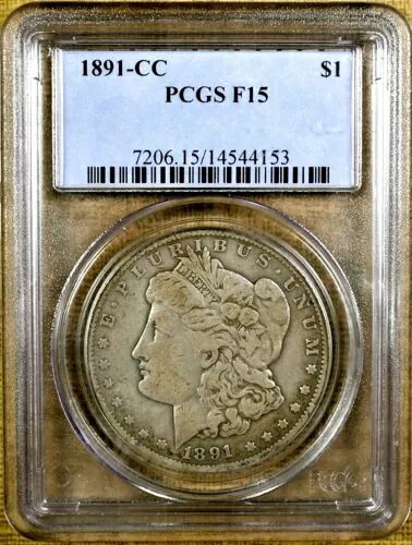 1891-CC PCGS F15 モルガン ドル (53)|WORLD RESOURCE【KING店】