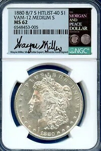 1880 8/7 S NGC MS62 モーガン $1 ドル 米国造幣局コイン VAM 12 ミディアム S ミラー ヒット 40|WORLD RESOURCE【KING店】