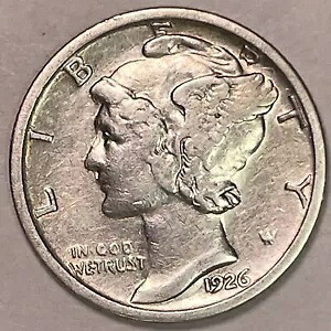 1926-S マーキュリー シルバー ダイム 非常に上質な XF コイン #11558|WORLD RESOURCE【KING店】