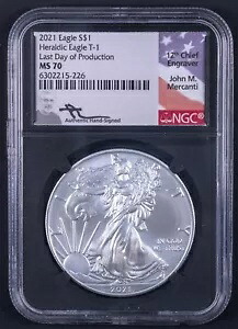 2021 シルバー イーグル $1 - 生産最終日 - NGC MS70 - Mercanti - BB｜WORLD RESOURCE【KING店】