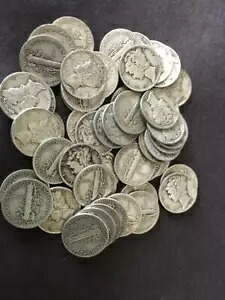マーキュリー取引 $9.20 マーキュリー 10 セント銀貨 ジャンクなし 65 年前!｜WORLD RESOURCE【KING店】