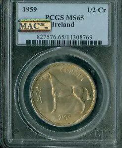 1959 アイルランド ハーフクラウン PCGS MS65 PQ MAC スポットル *｜WORLD RESOURCE【KING店】