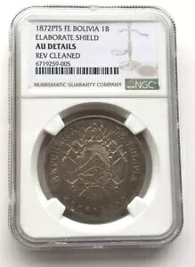 ボリビア 1872 PTS 1ボリビアーノ NGC 銀貨、オーストラリア