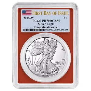 プレセール - 2025-W プルーフ $1 アメリカン シルバー イーグル おめでとうセット PCGS PR70...｜WORLD RESOURCE【KING店】