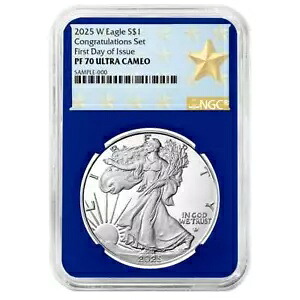 プレセール - 2025-W プルーフ $1 アメリカン シルバー イーグル おめでとうセット NGC PF70U...｜WORLD RESOURCE【KING店】