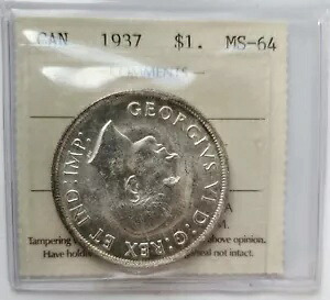 1937 カナダ シルバー ドル - ICCS 認定 MS64 - キング ジョージ 6 世 1 ドル コイン|WORLD RESOURCE【KING店】