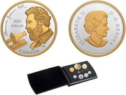 カナダ - 2022 ファイン シルバー プルーフ コイン セット (ベル プルーフ 金メッキ コイン付き)|WORLD RESOURCE【KING店】