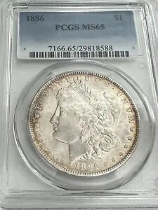 1886 モーガン シルバー 1 ドル PCGS MS 65|WORLD RESOURCE【KING店】