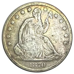 1870-S 米国製 90% シルバー シーテッド リバティ ハーフダラー - きれいな色合い｜WORLD RESOURCE【KING店】