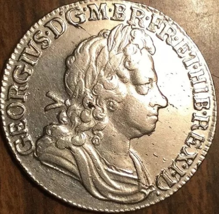 1723 英国 GB グレートブリテン銀シリング コイン