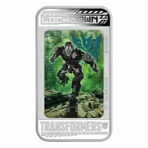 ツバル: 2014 $1 ロックダウン トランス 1 オンス シルバー プルーフ レンチキュラー長方形 NIB