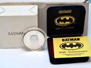 BATMAN 50周年記念 1989年銀貨 スターリングシルバー シリアルナンバー刻印