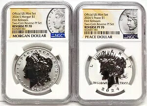 2 コイン 2024 モーガン ピース リバース プルーフ シルバー ダラー セット NGC RP70 FR MP1 を手に｜WORLD RESOURCE【KING店】