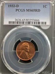1932-D リンカーン セント ウィート ペニー、レッド、PCGS MS-65 今すぐ購入 後でアップグレード｜WORLD RESOURCE【KING店】