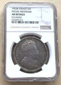 海峡セトルム 1903 B エドワード 7 世ドル NGC AU 銀貨｜WORLD RESOURCE【KING店】