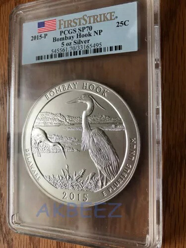 2015-P ボンベイ フック国立公園 5 5 オンス オンス シルバー ATB PCGS SP70 SN4*|WORLD RESOURCE【KING店】