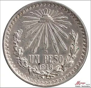 メキシコ 1 ペソ 1918 / 18.13 Gr.シルバー EBC KM00454-18｜WORLD RESOURCE【KING店】