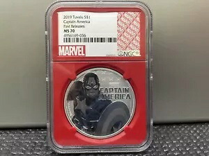 2019 $1 ツバル マーベル キャプテン アメリカ NGC MS70 初回リリース 1オンス .9999 シルバー｜WORLD RESOURCE【KING店】