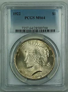 1922 ピース シルバー ダラー $1 PCGS MS-64 ライトトーン BW｜WORLD RESOURCE【KING店】