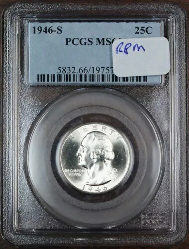1946-S シルバー ワシントン クォーター、PCGS MS-66 **RPM**｜WORLD RESOURCE【KING店】