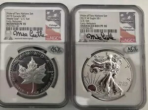 2019 W PRIDE OF TWO NATIONS シルバー イーグル セット NGC PF70 PF70 マイク キャッスル｜WORLD RESOURCE【KING店】