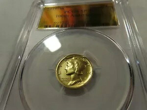 M113 USA 2016-W ゴールド 1/10 オンスマーキュリーダイム PCGS SP-70
