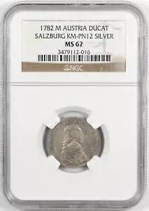 NGC MS62 1782-M オーストリア ドゥカット ザルツベルク シルバー パターン コイン｜WORLD RESOURCE【KING店】