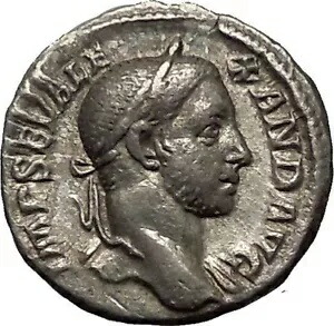 SEVERUS ALEXANDER 230AD シルバー古代ローマコイン ヌードソル太陽神 i52325画像