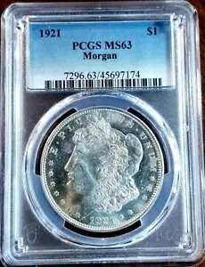 1921 年 $1 モーガン シルバー ダラー PCGS MS-63 派手！ほぼPL｜WORLD RESOURCE【KING店】