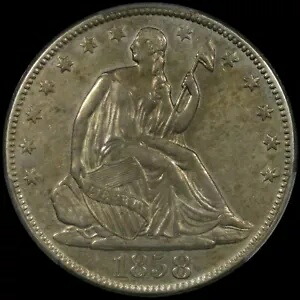 1858-O シーテッド リバティ ハーフダラー - PCGS AU 詳細｜WORLD RESOURCE【KING店】