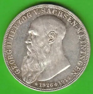 コイン シルバー マーク ザクセン マイニンゲン 3 マーク 1915 死公ジョージ 2 世 nswleipzig｜WORLD RESOURCE【KING店】 138,050円