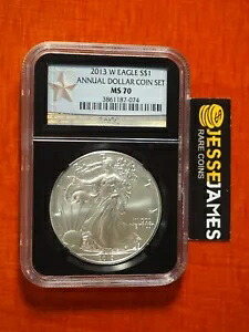 2013 W バーニッシュシルバー イーグル NGC MS70 年次ドルコインセット スターラベルより|WORLD RESOURCE【KING店】