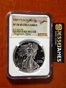 1999 P プルーフ シルバー イーグル NGC PF70 ウルトラ カメオ マグナム オーパス ラベル｜WORLD RESOURCE【KING店】