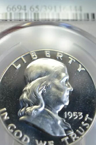 PR65 1953 PCGS グレード フランクリン シルバー ハーフダラー プルーフ カメオ コインのように見えます｜WORLD RESOURCE【KING店】