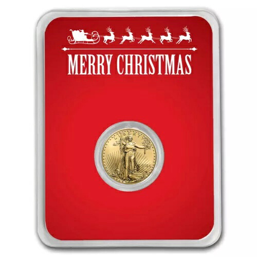 2024 1/10 オンス アメリカン ゴールド イーグル - レッド メリー クリスマス カード付き|WORLD RESOURCE【KING店】