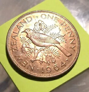 1964 ニュージーランド プルーフ、ペニー、FDC、見事なコイン
