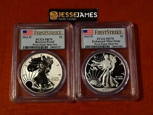 2013 W リバース プルーフ & エンハンスド シルバー イーグル PCGS PR70 MS70 FS ウエスト ポイント セット|WORLD RESOURCE【KING店】