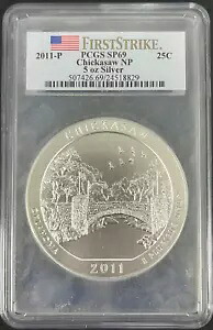 2011-P チカソー国立公園 NP ATB 5 オンスシルバー PCGS SP69 ファーストストライク SP-69｜WORLD RESOURCE【KING店】