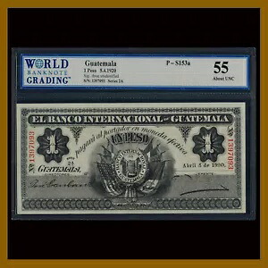 グアテマラ 1 ペソ、1920 P-S153a (シリーズ 2A シリアル番号 1397093) WBG 55 (AU)|WORLD RESOURCE【KING店】