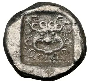 イオニア クラゾメナエ 紀元前 5 世紀、ディオボル ギリシャ ゴルゴン イノシシ銀貨、NGC Ch VF｜WORLD RESOURCE【KING店】