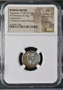 ローマ帝国 - アウグストゥス - 紀元前 27 ~ 14 年 - デナリウス銀貨 - NGC VG - RIC: 207|WORLD RESOURCE【KING店】