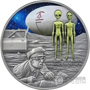 SOCORRO UFO INCIDENT 2 オンス銀貨 2000 フラン カメルーン 2025