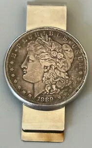 1889 リバティ E. プルリバス Unum シルバー 1 ドル コイン 米国マネー クリップ
