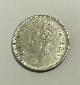 イギリス インド 1943 キング ジョージ 6 世 1 ルピー銀貨エラー