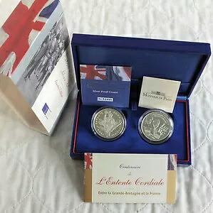 2004 ENTENTE CORDIAL フランス / イギリス 2 コイン シルバー プルーフ セット - 完成品|WORLD RESOURCE【KING店】