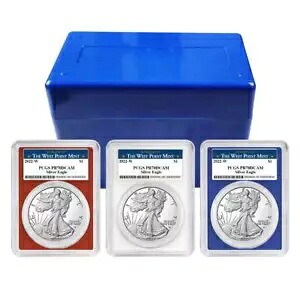 2022-W プルーフ $1 アメリカン シルバー イーグル 3 個セット PCGS PR70DCAM ウエスト ポイント ラベル ...