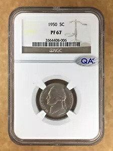 1950 ジェファーソン ニッケル、NGC PF67 QA? 5? プルーフ コイン