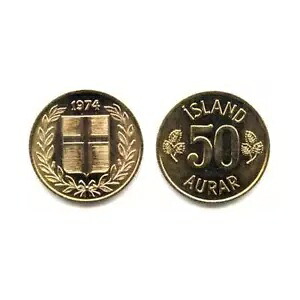 アイスランド KM17(U) 50 Aurar コイン 1000 個のコレクション ???? 送料無料!!!!