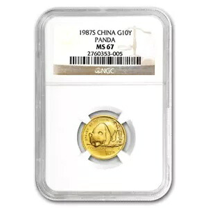 1987-S 中国 1/10 オンス ゴールド パンダ MS-67 NGC|WORLD RESOURCE【KING店】