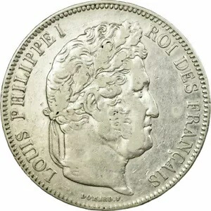 [#55902] コイン、フランス、ルイ フィリップ、5 フラン、1842 年、ボルドー、オーストラリア、シル、ver